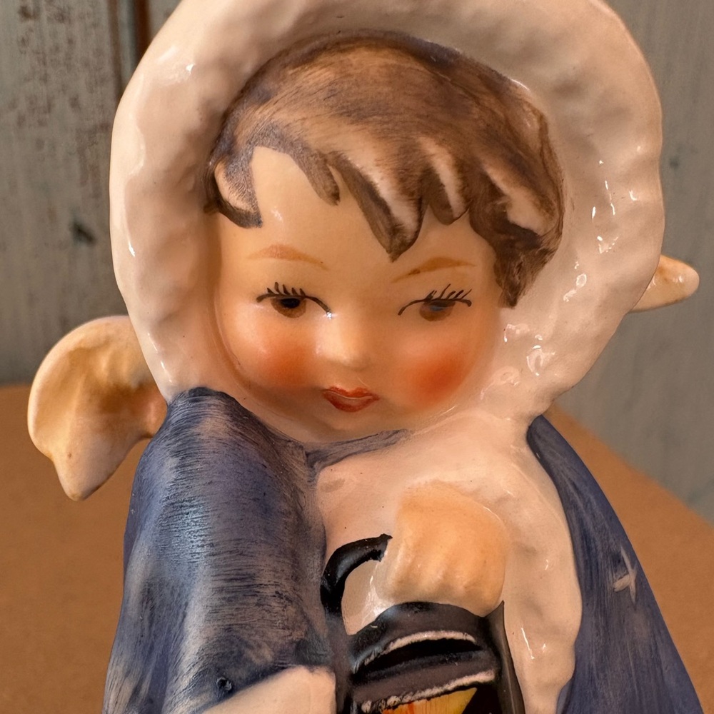 Vintage Ceramic “Girl with Lantern” in Blue & Cream by Goebel - Picture 1 of 11